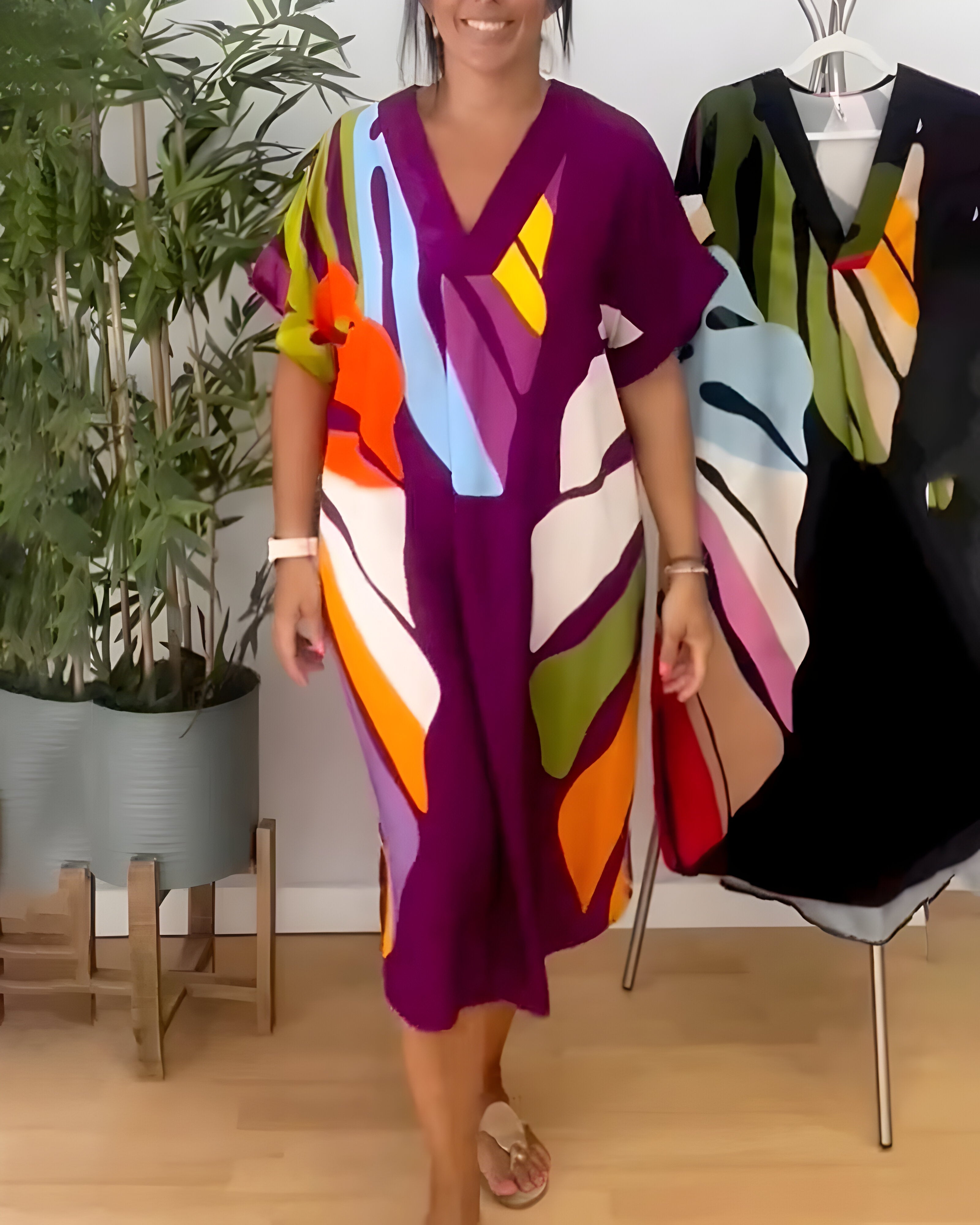 CLARA - STYLISH LUXURY PRINTED MIDI DRESS