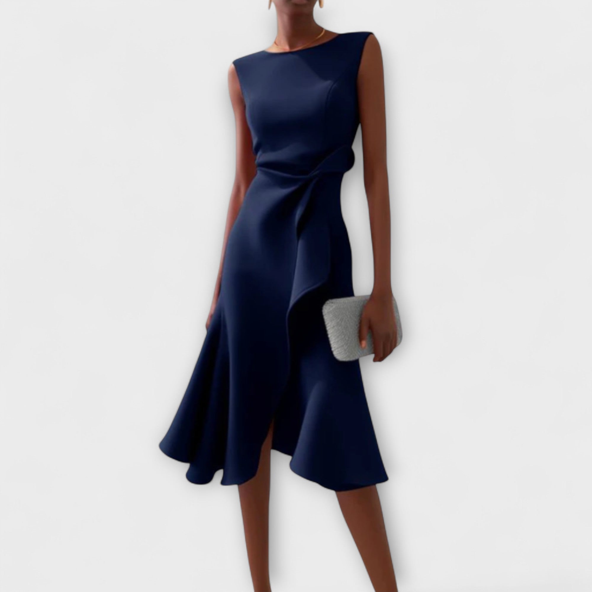 ELARA - FIGURE-FLATTERING ASYMMETRIC MIDI DRESS