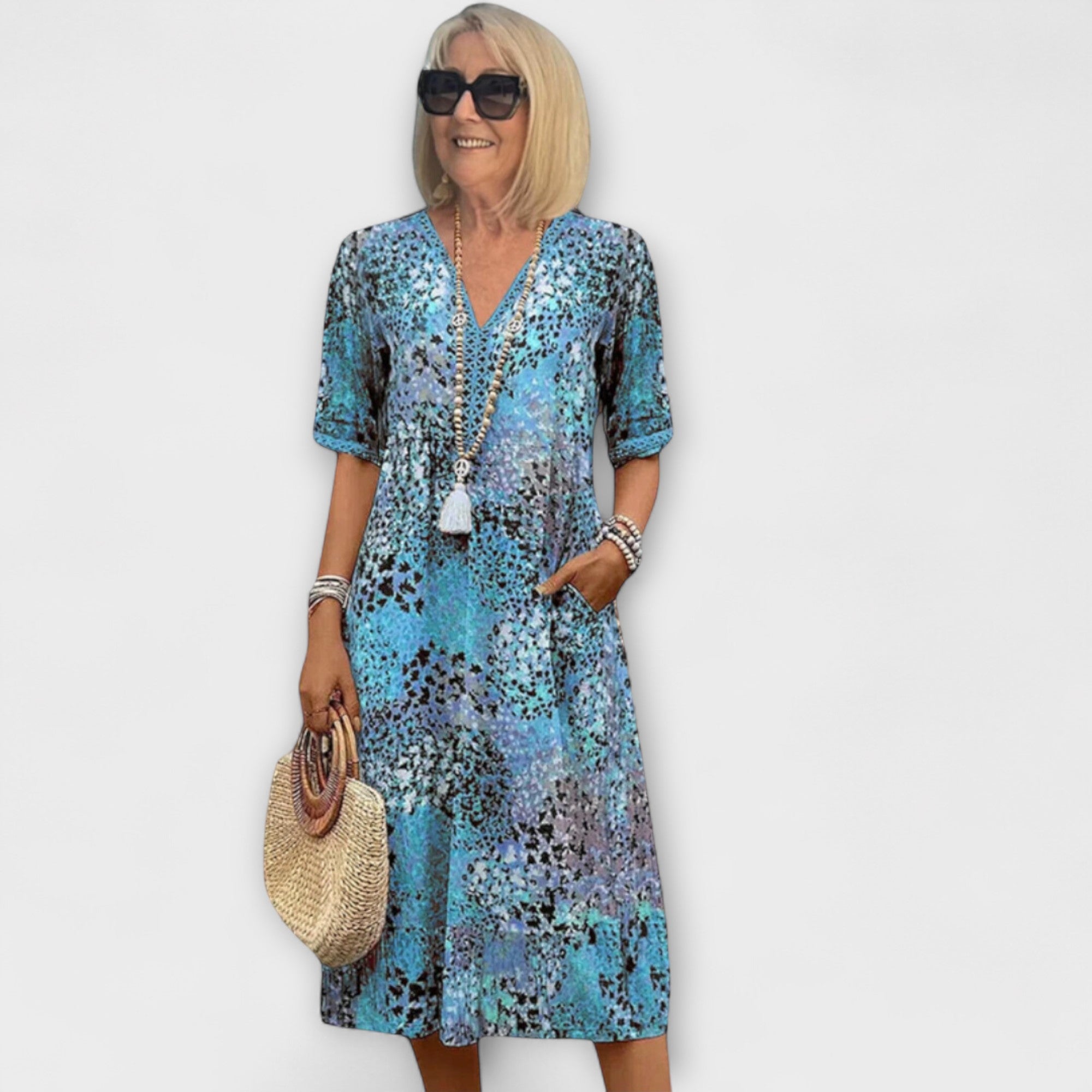 MAJA - ELEGANT FLOWING LUXURY FLORAL DRESS