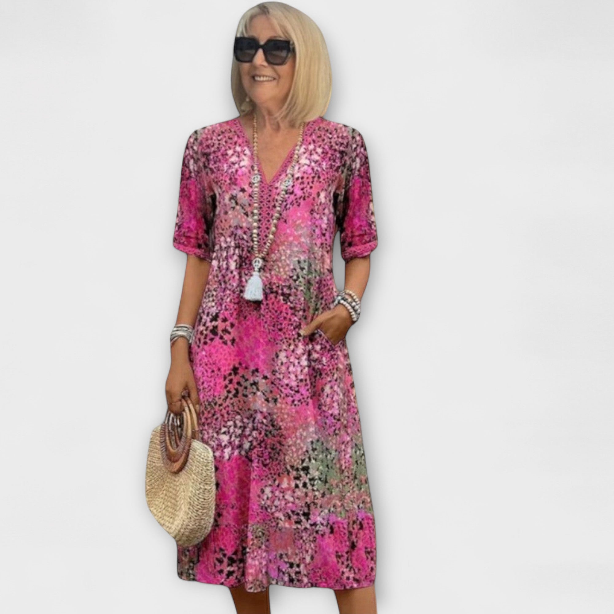 MAJA - ELEGANT FLOWING LUXURY FLORAL DRESS