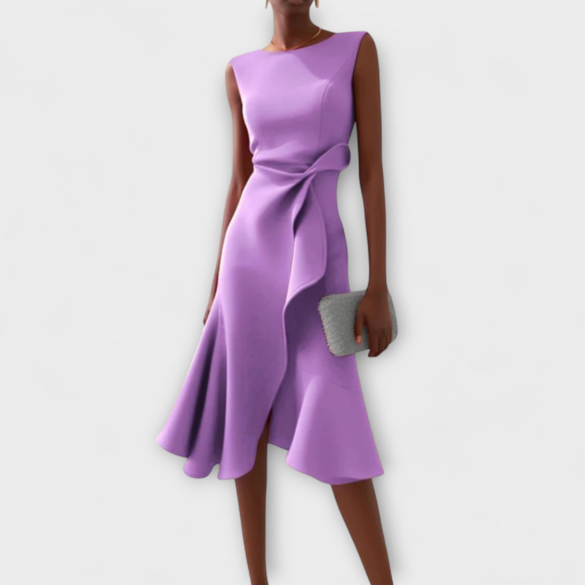 ELARA - FIGURE-FLATTERING ASYMMETRIC MIDI DRESS