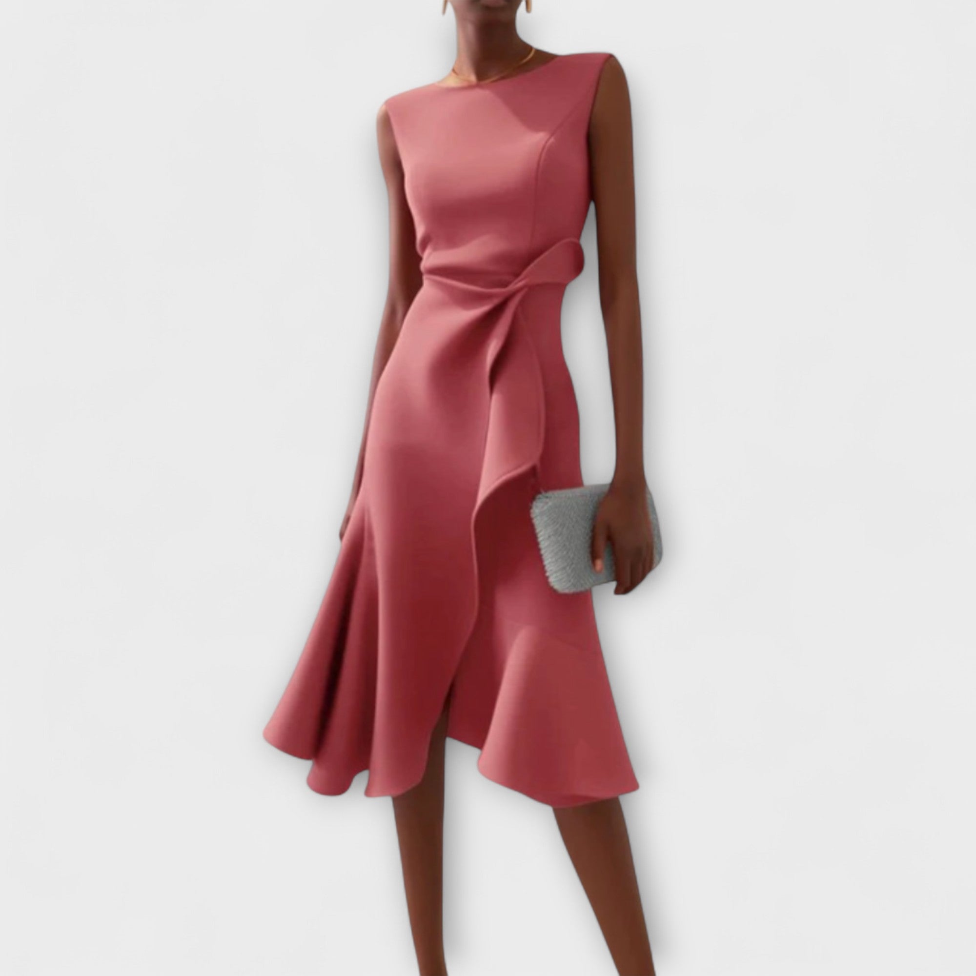 ELARA - FIGURE-FLATTERING ASYMMETRIC MIDI DRESS