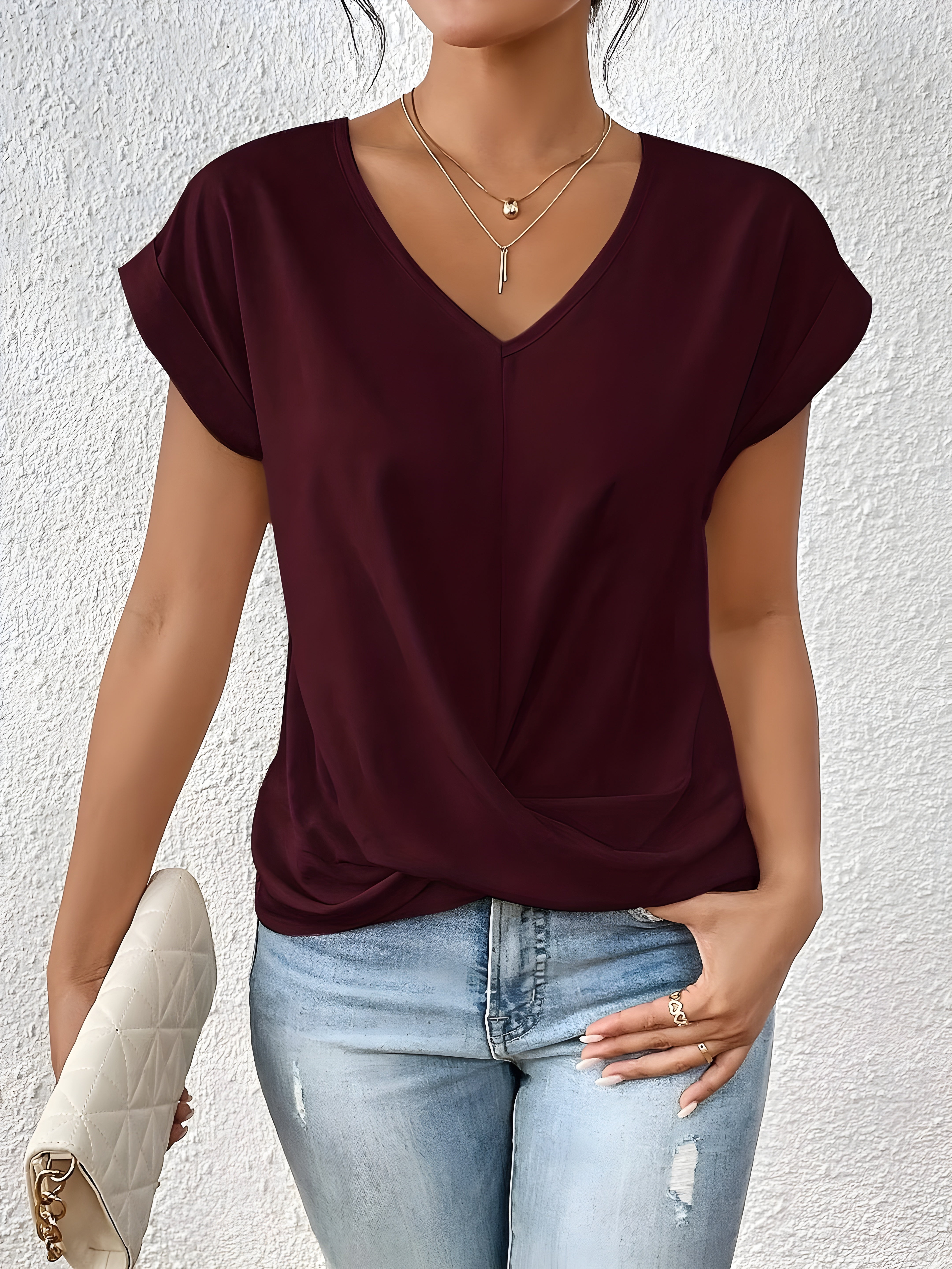 MIA - TWIST FRONT V-NECK TOP
