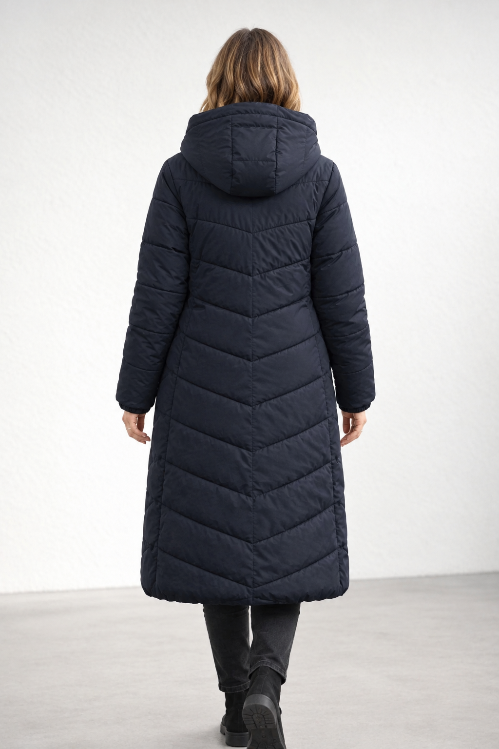 Women’s Quilted Long Hooded Puffer Winter Coat Fleece Lined