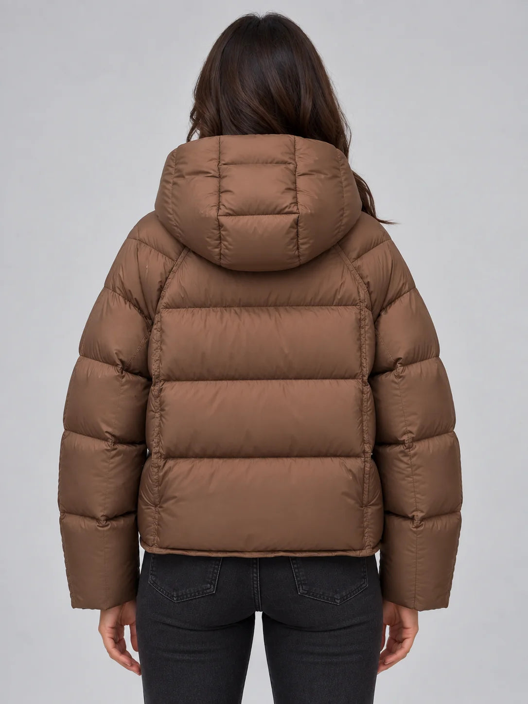Black Puffer Jacket Women | Hooded Winter Coat 1