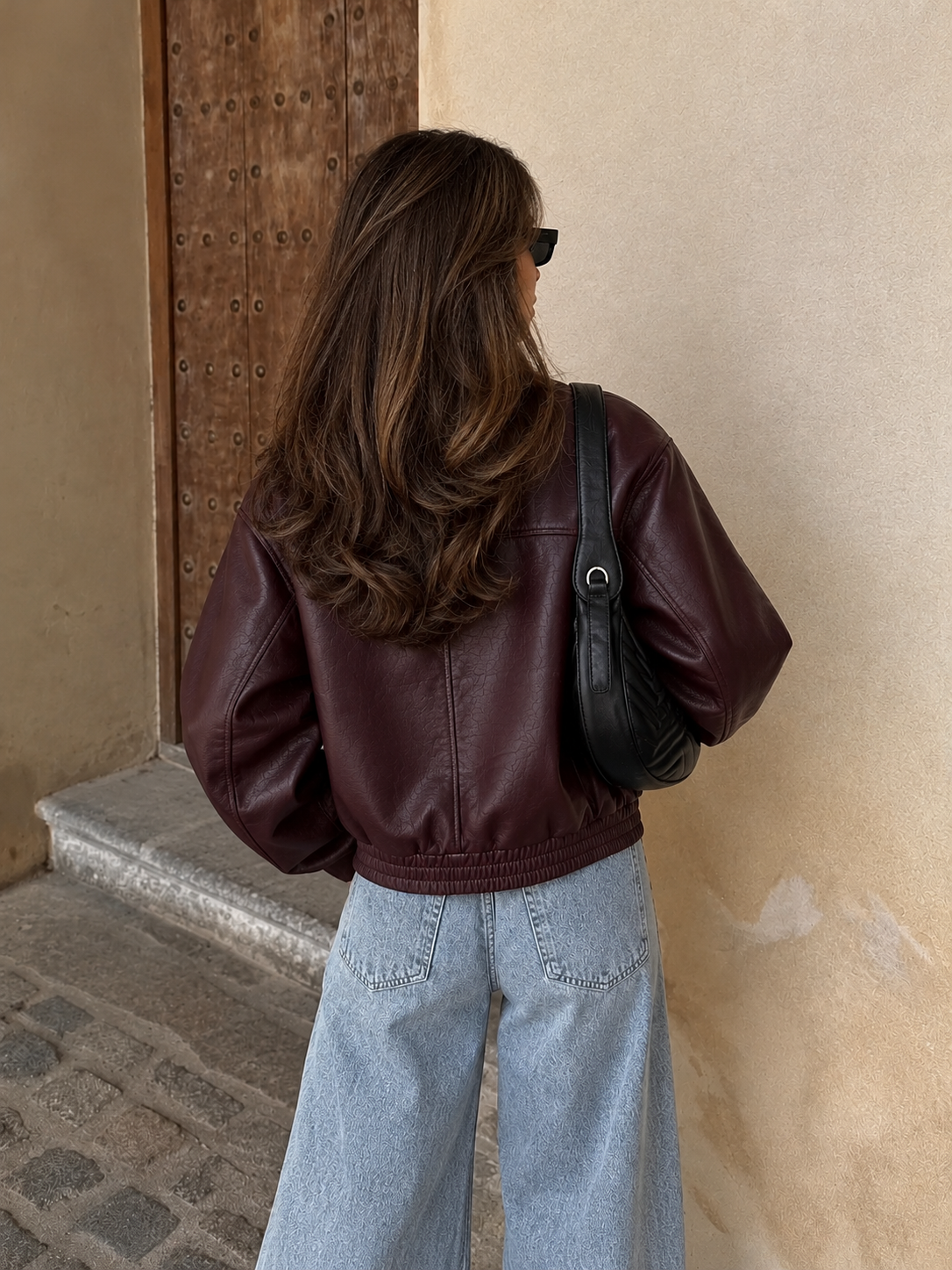 Cropped Oversized Leather Jacket Women | Women's Jacket