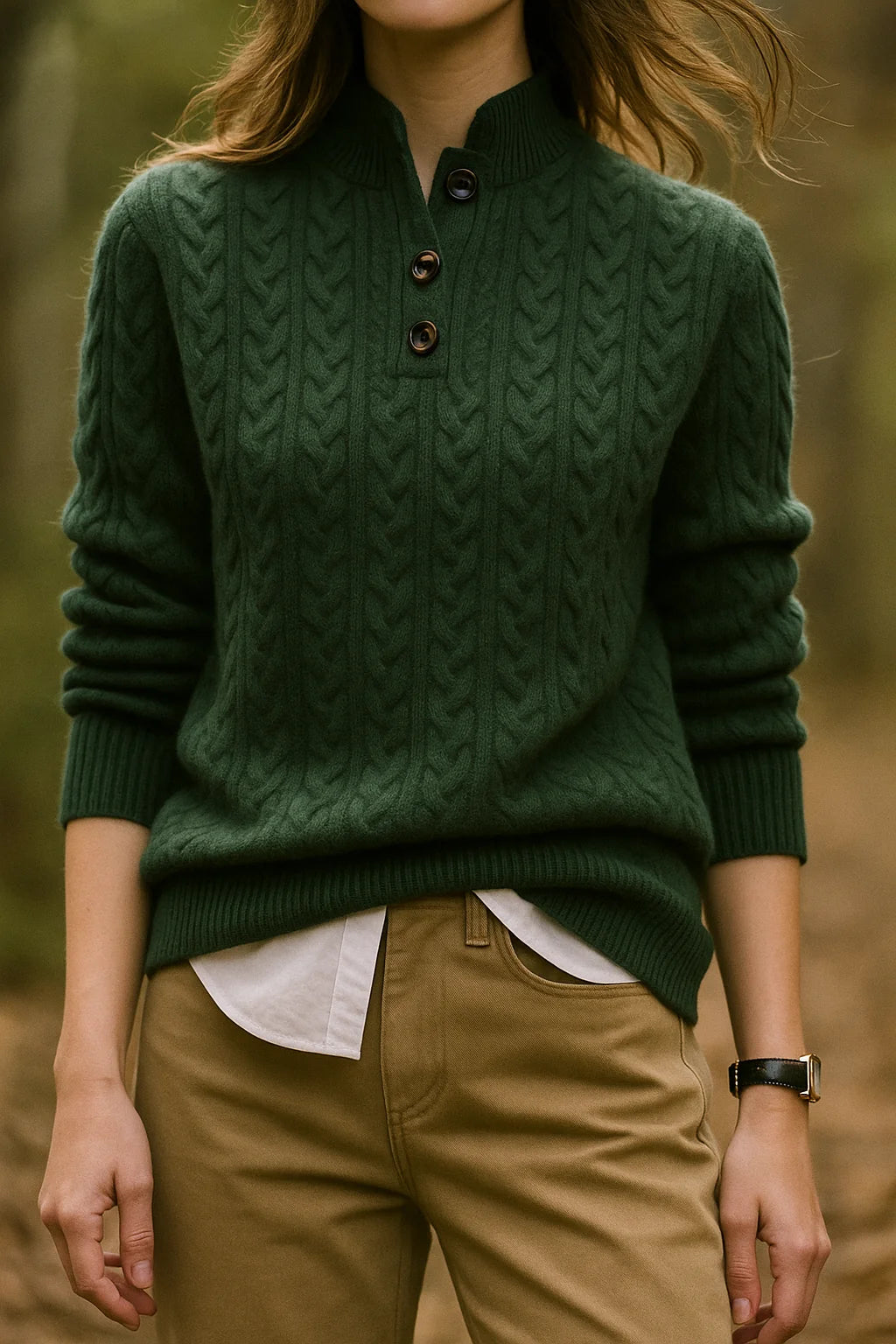 Cashmere Blend Button-Up Cable Knit Sweater | Mens Sweaters 1
