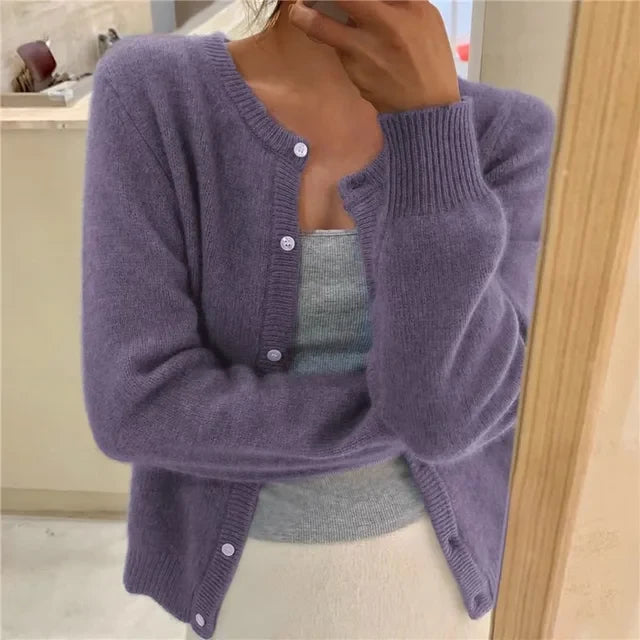 Cropped Black Cardigan | Soft Knit Cardigan Sweater for Women 3