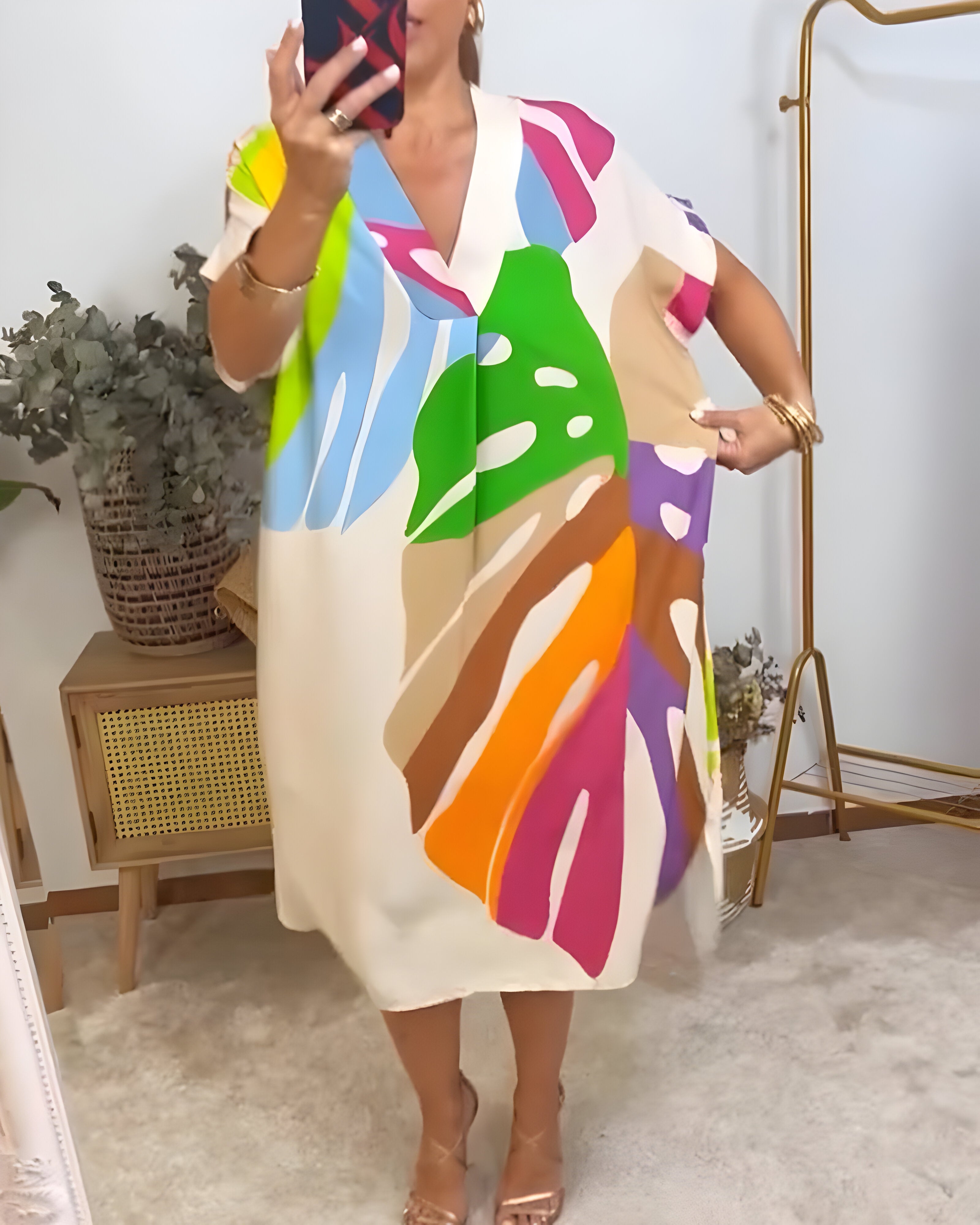 CLARA - STYLISH LUXURY PRINTED MIDI DRESS
