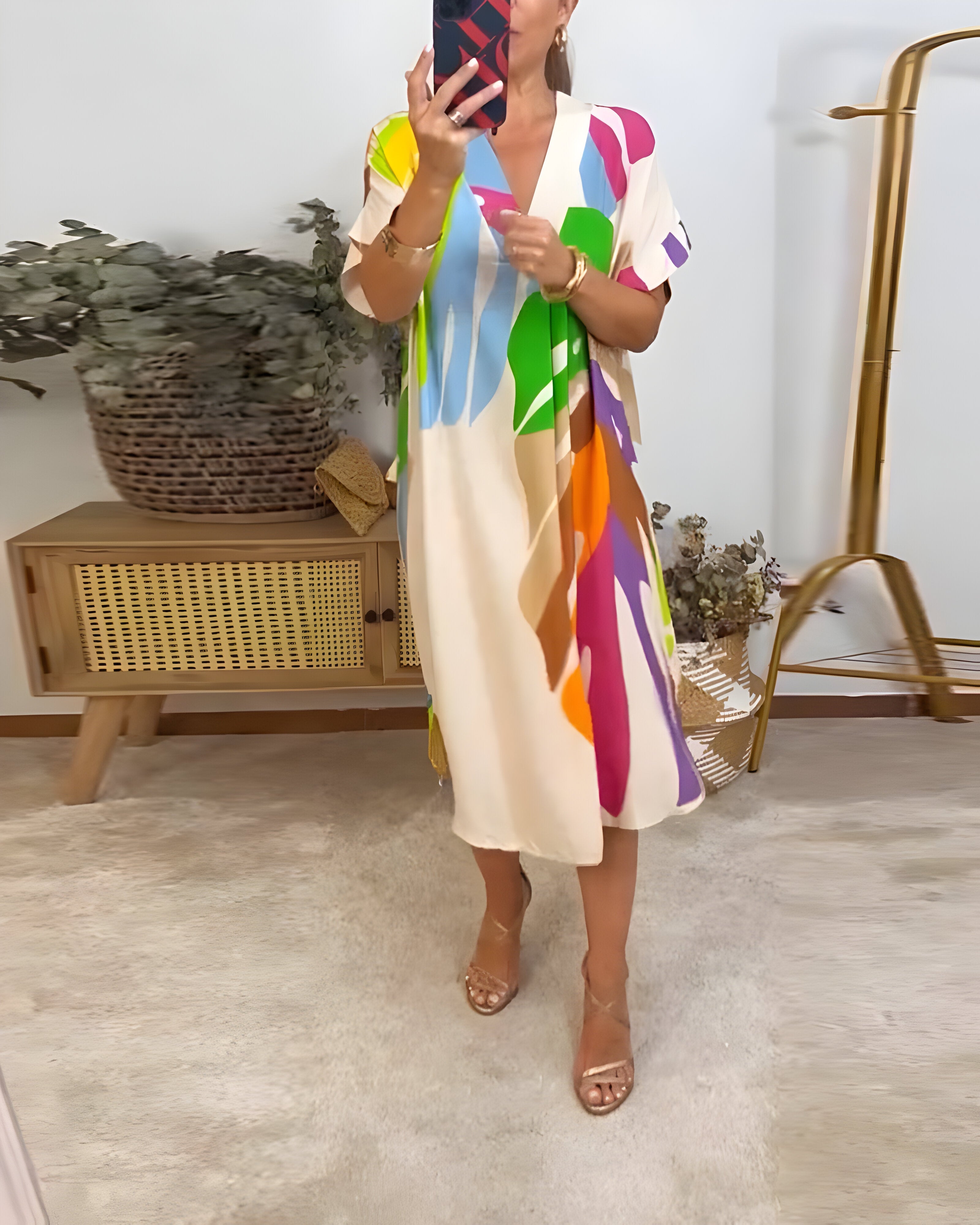 CLARA - STYLISH LUXURY PRINTED MIDI DRESS