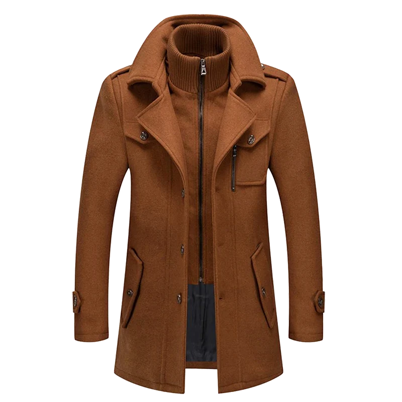 Elegant Black Men's Wool Coat | Men's Overcoat 1