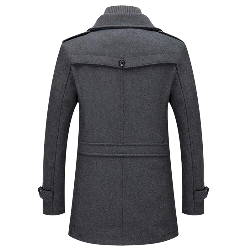 Elegant Black Men's Wool Coat | Men's Overcoat 6