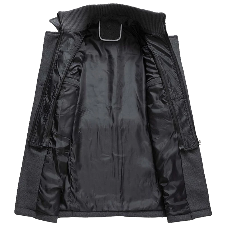 Elegant Black Men's Wool Coat | Men's Overcoat 7