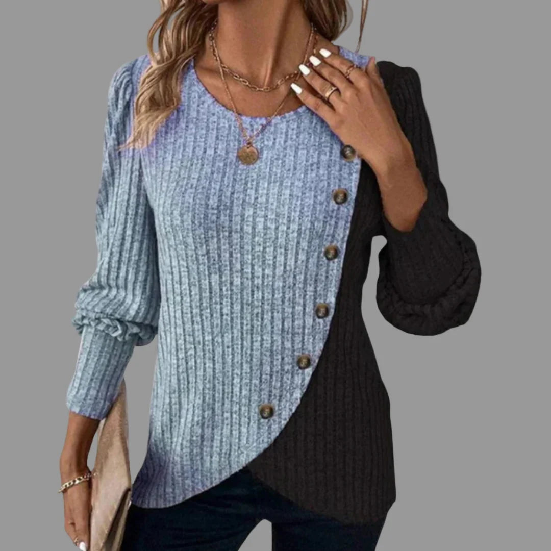 Kaia Elegant Button Down Knit Top | Women's Blouse 1