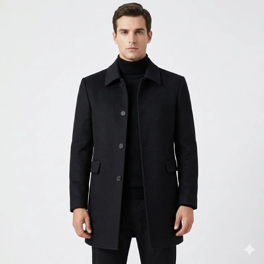 Men's Classic Wool Overcoat | Men's Long Coat for Winter 0