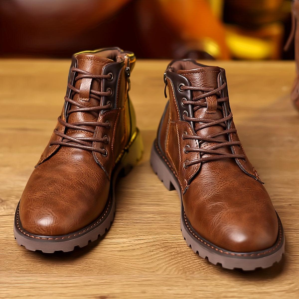 Men's Leather Dress Boots – Timeless Style with Easy Zipper Access 3