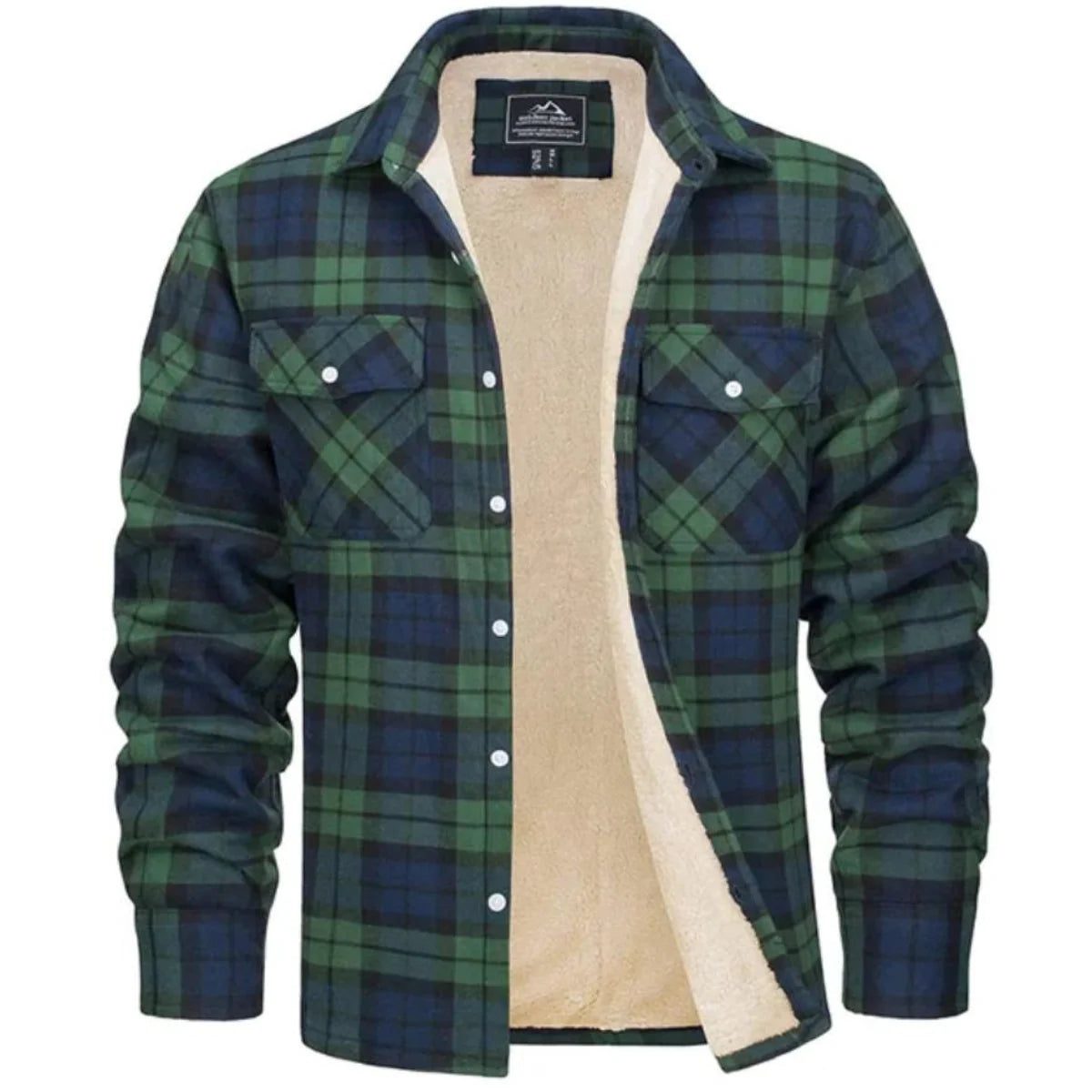 Men's Sherpa Lined Plaid Jacket – Stay Warm with Timeless Style 4
