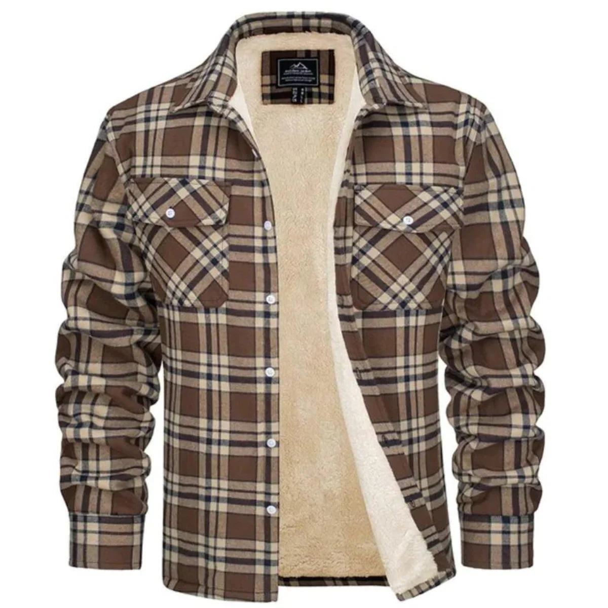 Men's Sherpa Lined Plaid Jacket – Stay Warm with Timeless Style 7