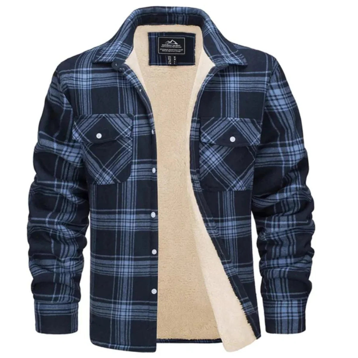 Men's Sherpa Lined Plaid Jacket – Stay Warm with Timeless Style 8
