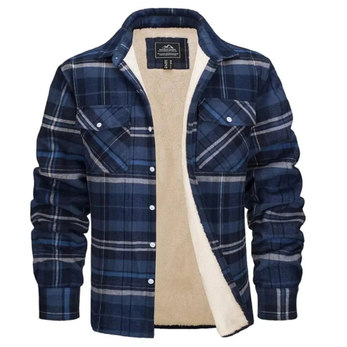 Men's Sherpa Lined Plaid Jacket – Stay Warm with Timeless Style 9