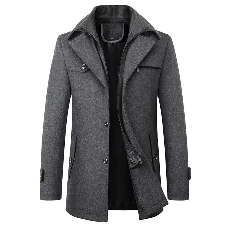 Men's Waterproof Winter Jacket with Notched Lapel | Men's Coat 0