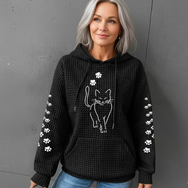 Savannah Cozy Hoodie | Women's Casual Sweatshirt with Cat Design 0