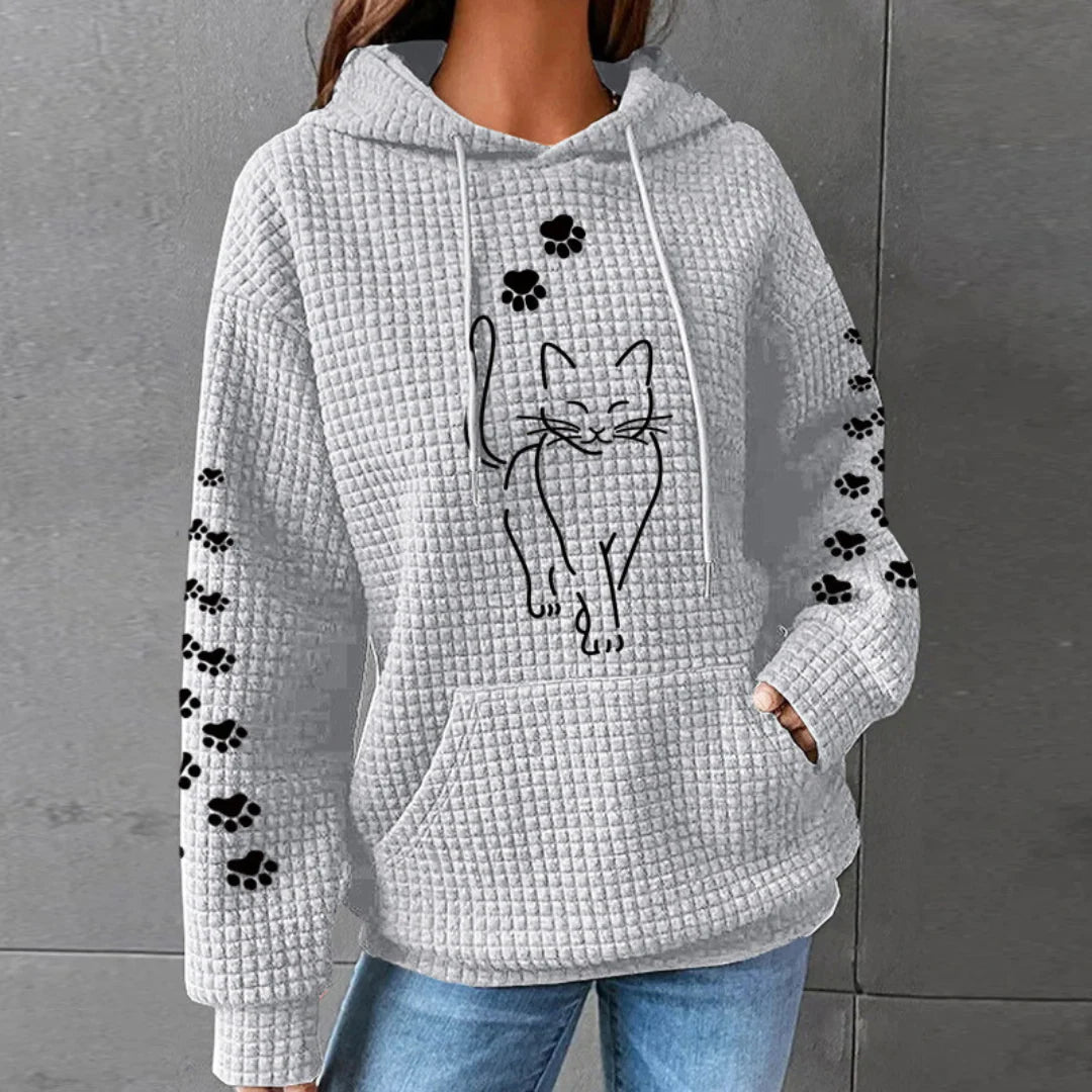 Savannah Cozy Hoodie | Women's Casual Sweatshirt with Cat Design 2