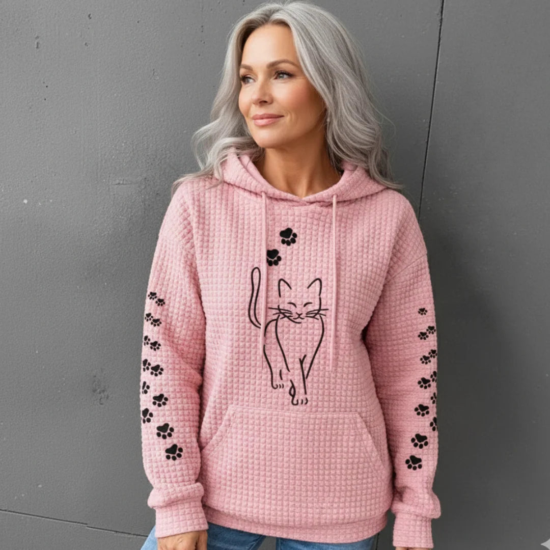 Savannah Cozy Hoodie | Women's Casual Sweatshirt with Cat Design 5