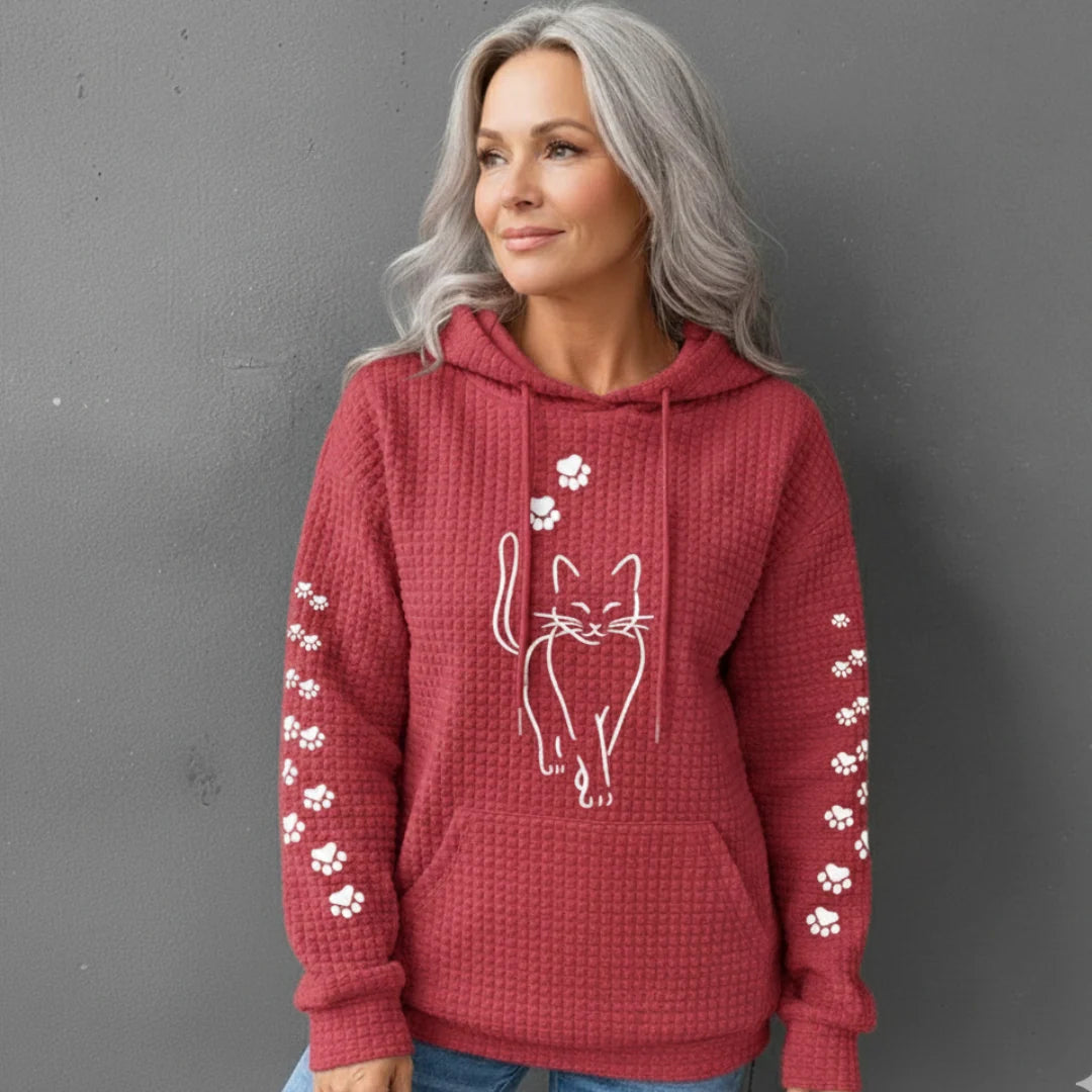Savannah Cozy Hoodie | Women's Casual Sweatshirt with Cat Design 7