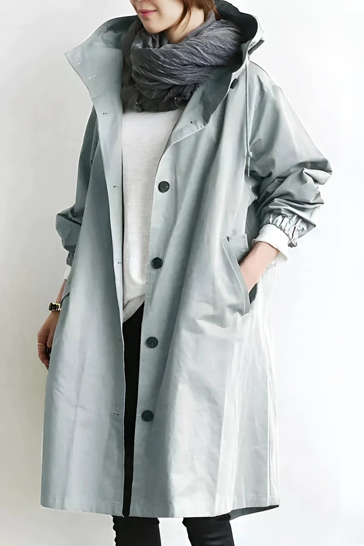 Sophia Hooded Coat – Stay Stylish and Dry with Oversized Comfort 1