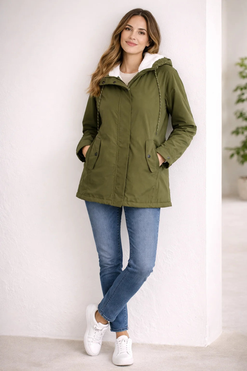 Women's Mid-Length Puffer Jacket with Hood | Winter Coats Women 0