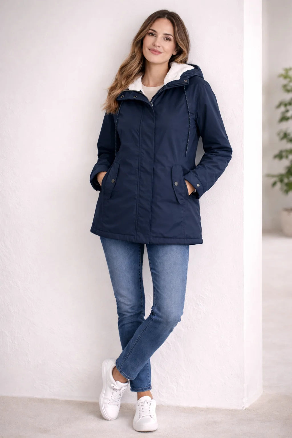Women's Mid-Length Puffer Jacket with Hood | Winter Coats Women 6