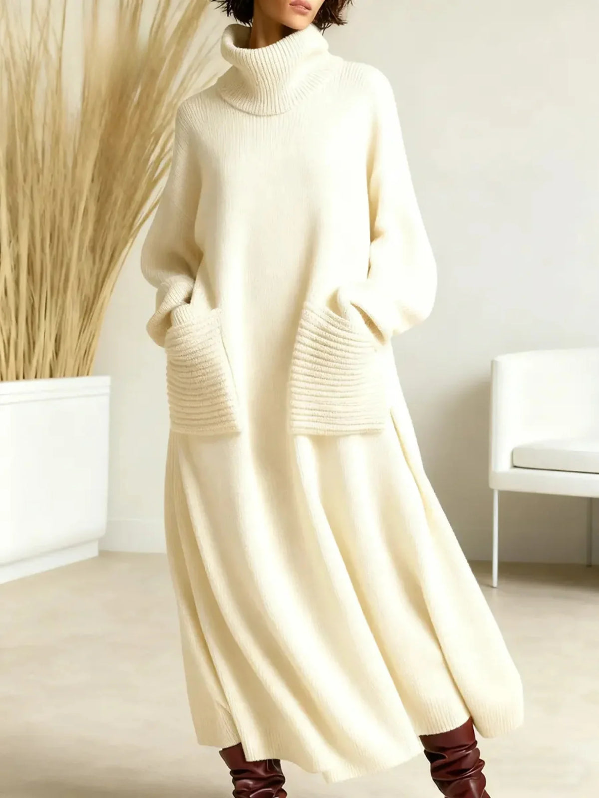 Women's Wool Maxi Dress ? Cozy Elegance with Effortless Comfort 1