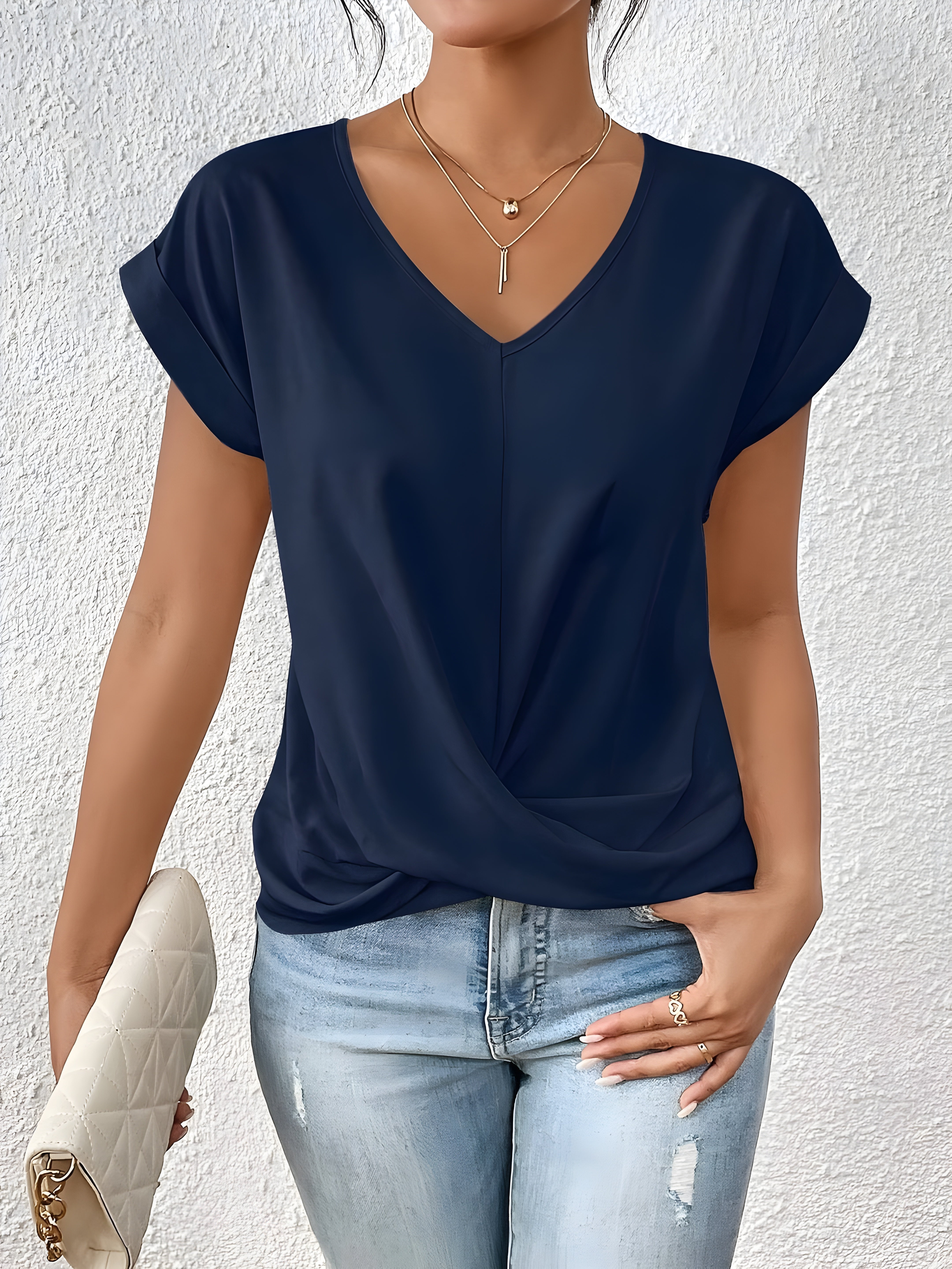 MIA - TWIST FRONT V-NECK TOP