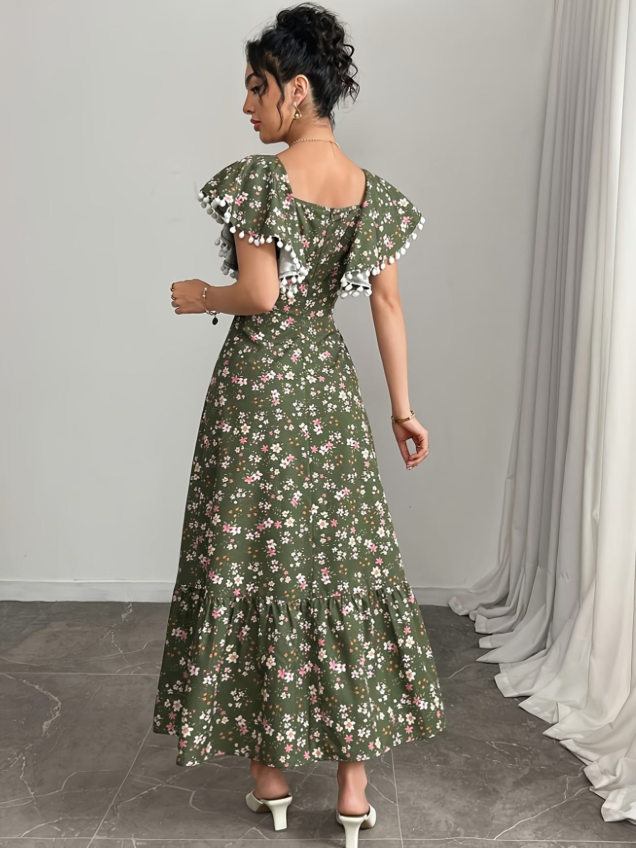 Women’s Floral Tiered Midi Dress