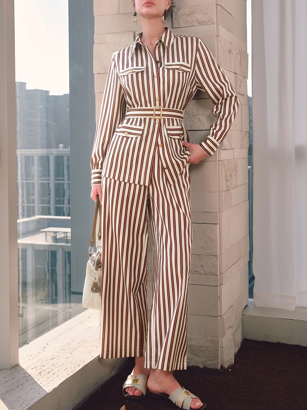 Women’s Striped Two-Piece Set