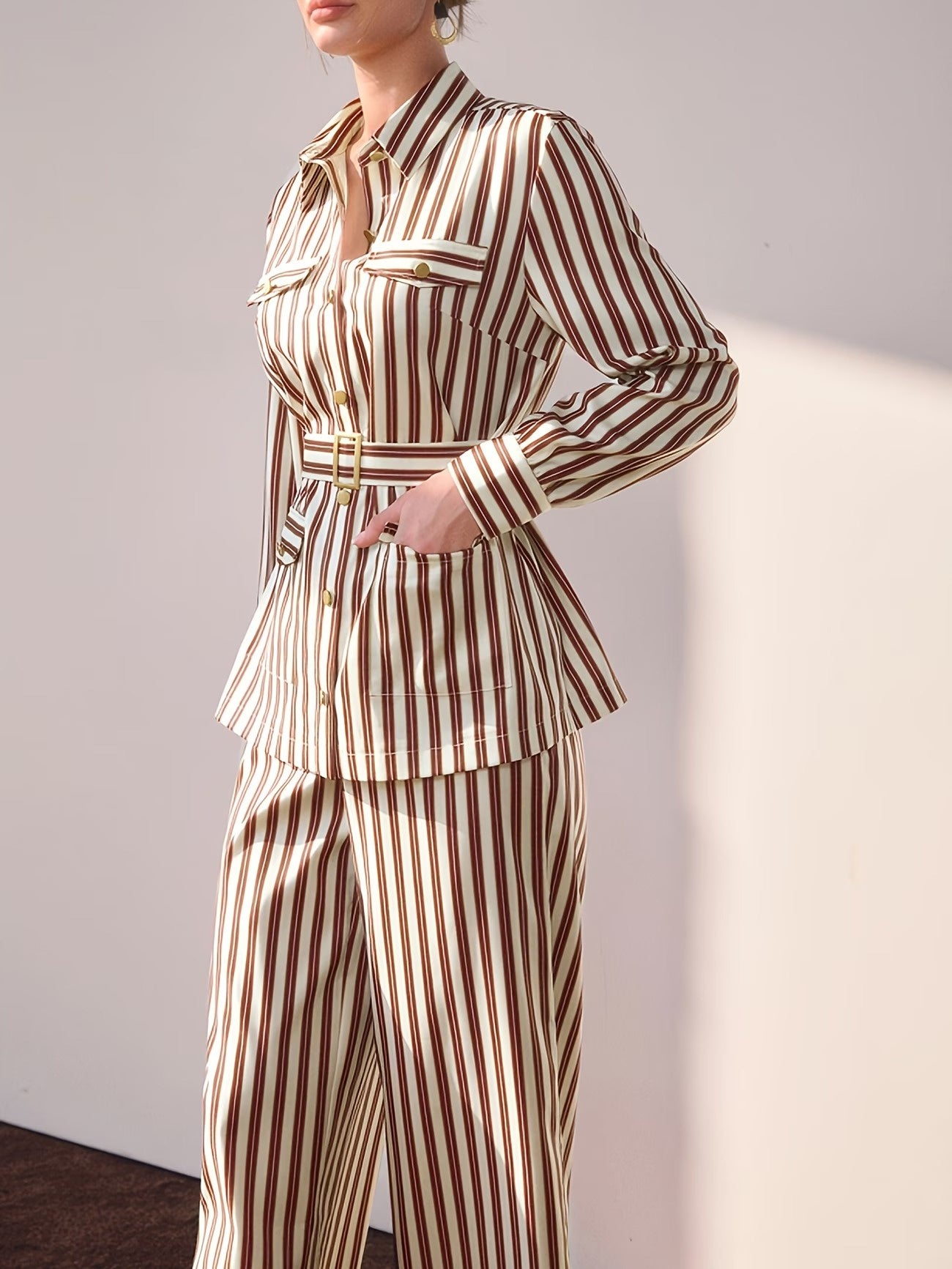 Women’s Striped Two-Piece Set