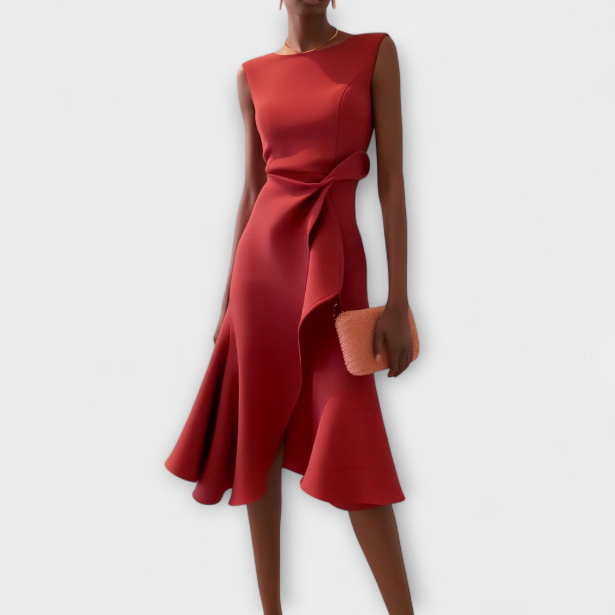 ELARA - FIGURE-FLATTERING ASYMMETRIC MIDI DRESS