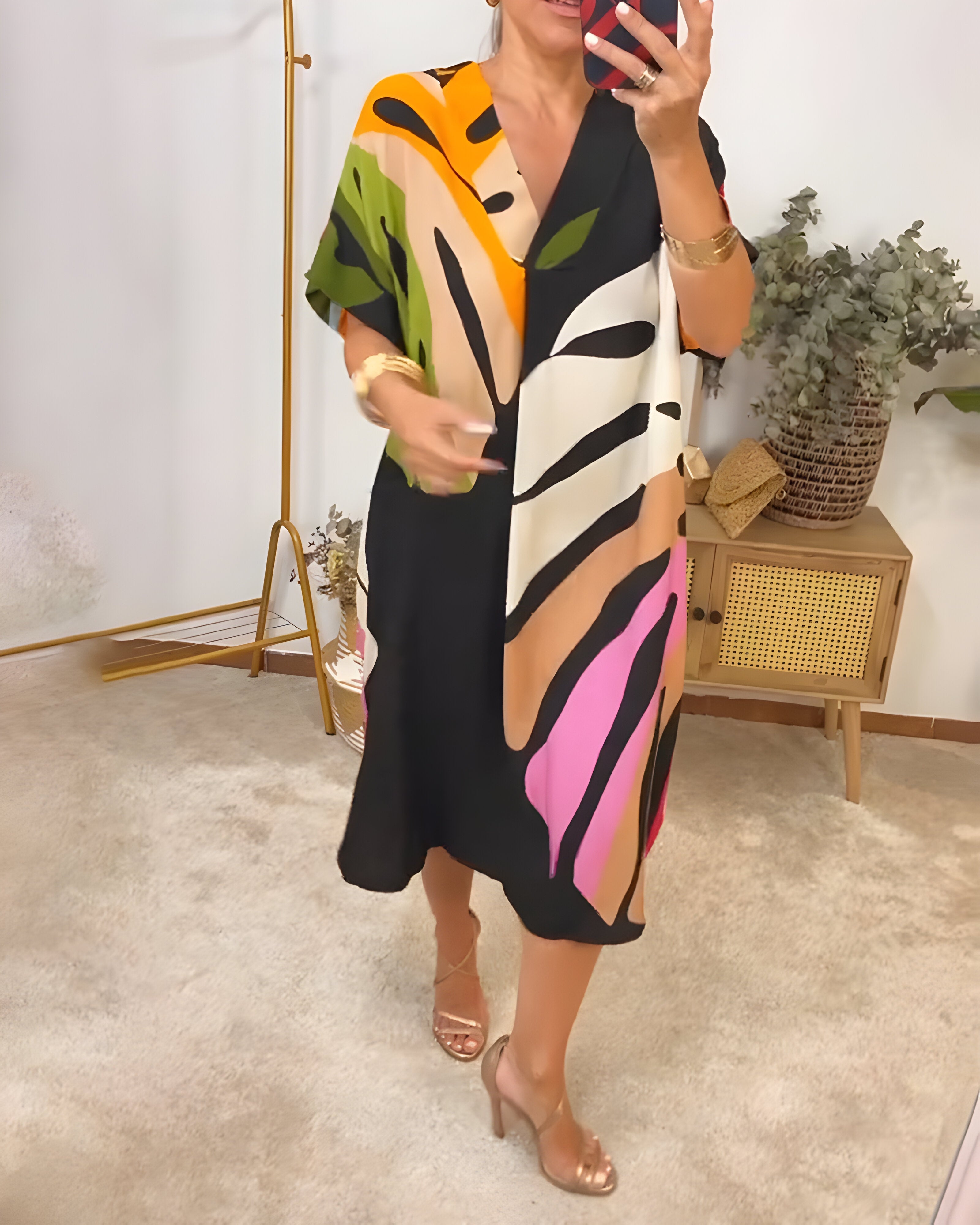 CLARA - STYLISH LUXURY PRINTED MIDI DRESS