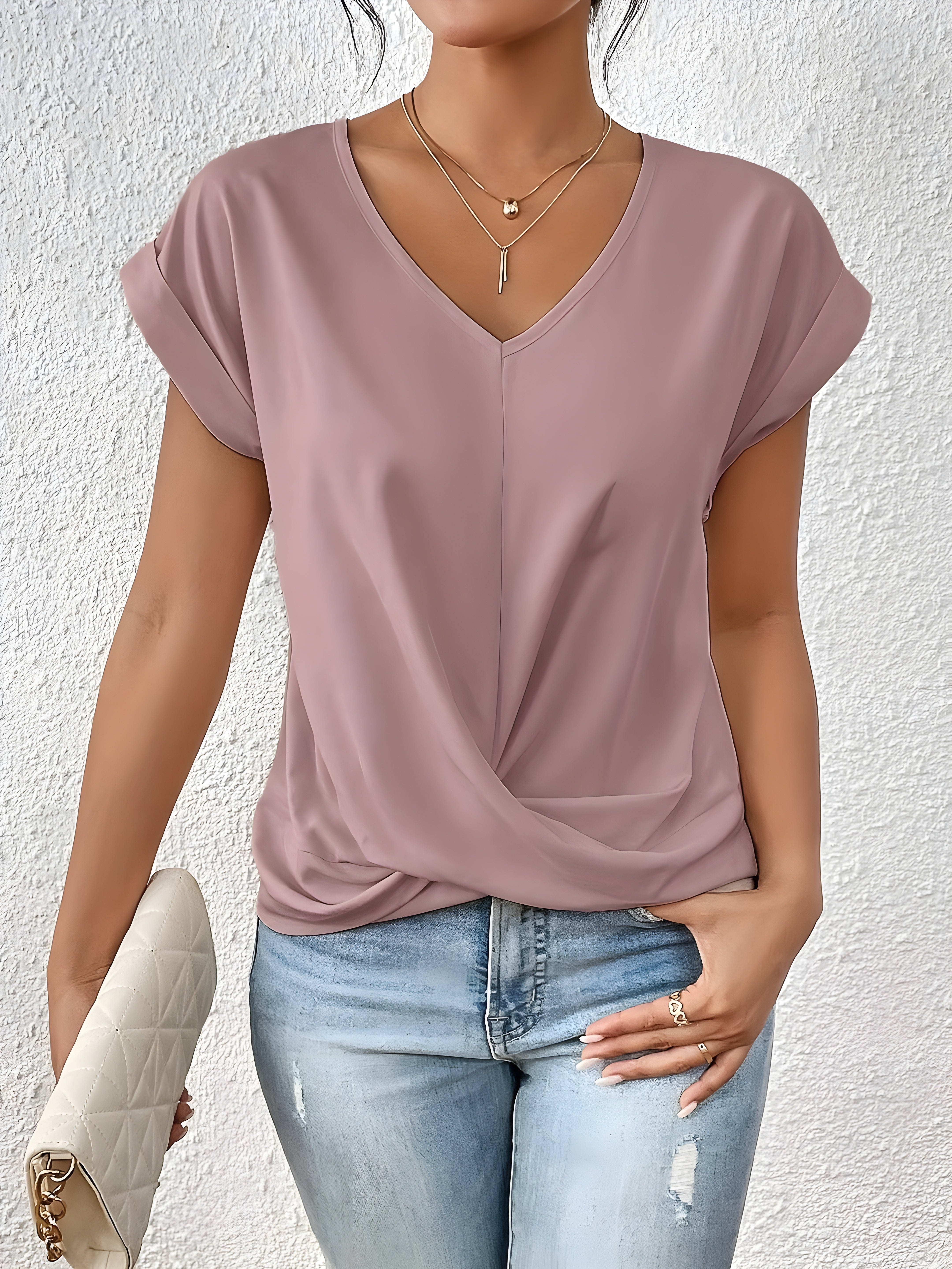 MIA - TWIST FRONT V-NECK TOP
