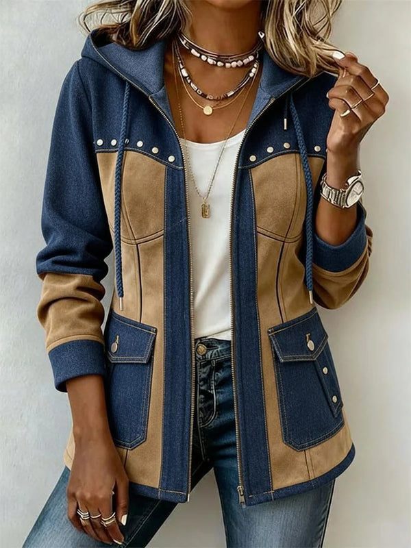 All-Cotton Patchwork Hooded Jacket ? Stylish Comfort for Everyday Wear 0