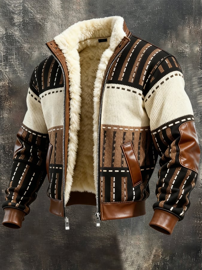 August Sherpa-Lined Zip Bomber Jacket for Men 0