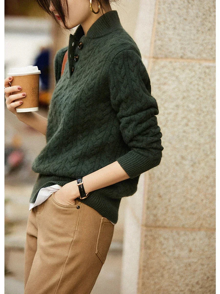 Cashmere Blend Button-Up Cable Knit Sweater | Mens Sweaters 0