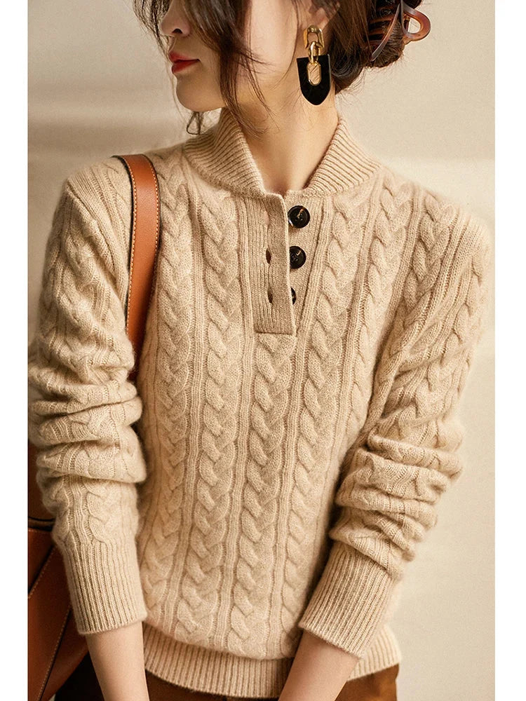 Cashmere Blend Button-Up Cable Knit Sweater | Mens Sweaters 5