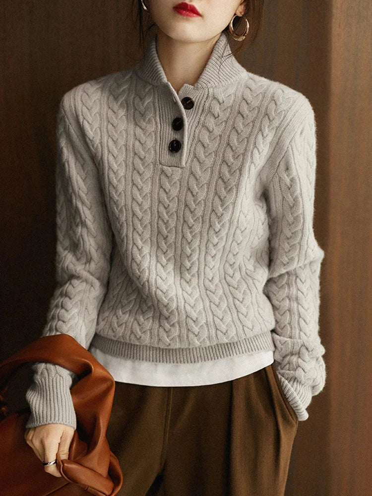 Cashmere Blend Button-Up Cable Knit Sweater | Mens Sweaters 9