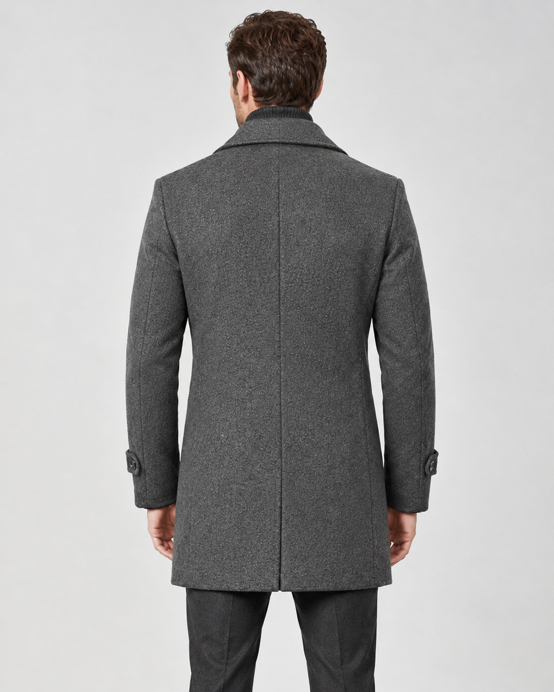 Men’s Single Breasted Winter Jacket with Notched Lapel