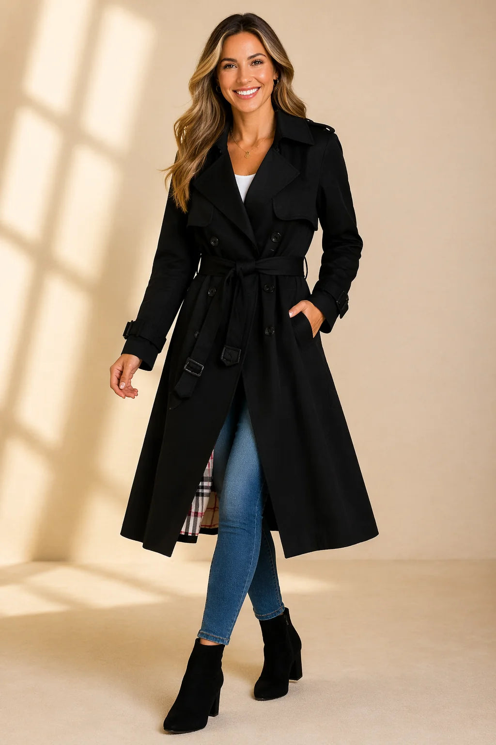 Classic Double Breasted Trench Coat ? Timeless Style & Flattering Fit 0