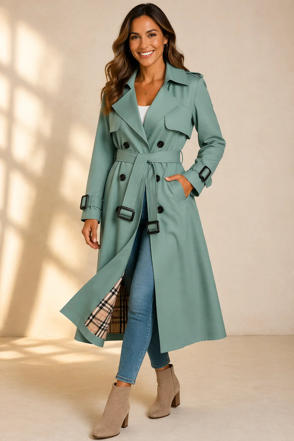 Classic Double Breasted Trench Coat ? Timeless Style & Flattering Fit 1