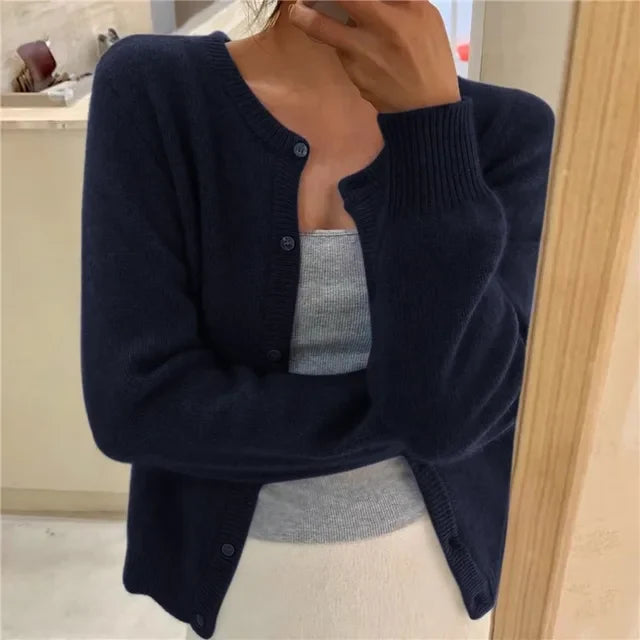 Cropped Black Cardigan | Soft Knit Cardigan Sweater for Women 8