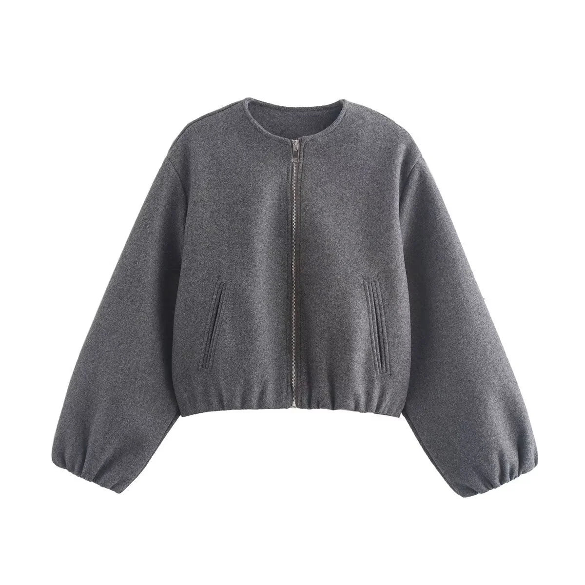 Cropped Bomber Jacket | Women's Relaxed Fit Autumn Layering 0